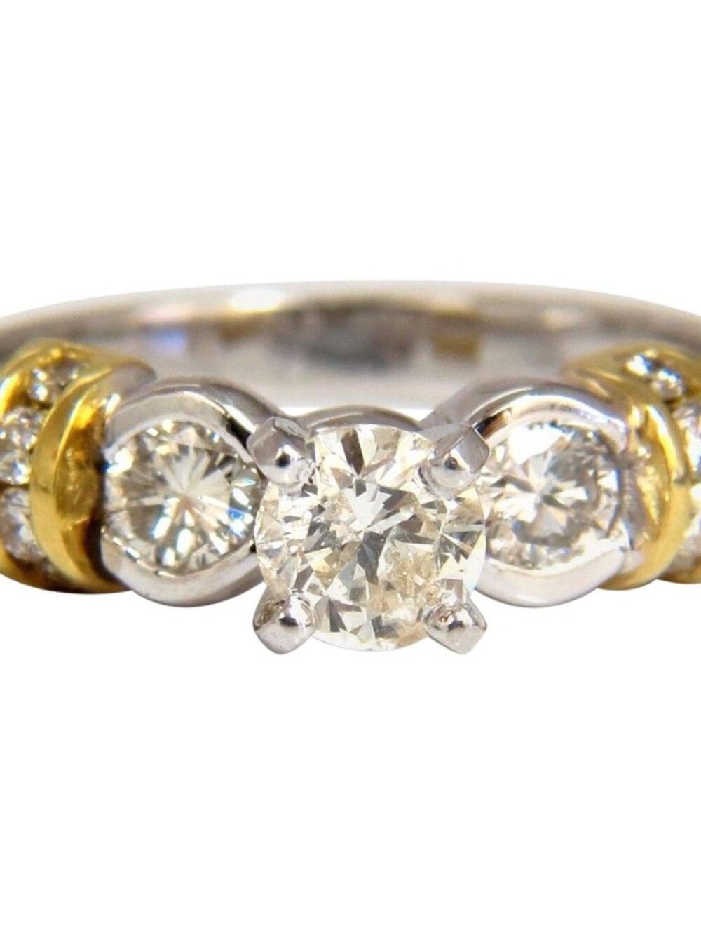 .75CT CLASSIC TRADITIONAL DIAMOND RING 14KT GOLDEN SHOULDERS*